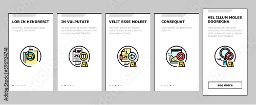 evidence crime police scene board onboarding icons set vector