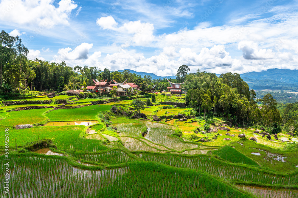 traditional village of tana toraja land, indonesia