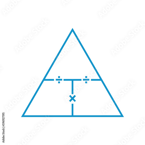 Empty triangle for physics formula. Vector illustration isolated on white background.