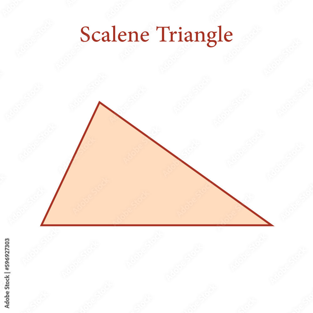 Scalene triangle shape in geometry. Mathematics resources for teachers. Vector illustration isolated on white background. Scalene triangle shape in geometry. Mathematics resources for teachers. Vector illustration isolated on white background.