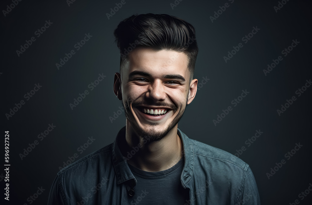 A man standing against a grey background, studio lighting style A man standing against a grey background, studio lighting style