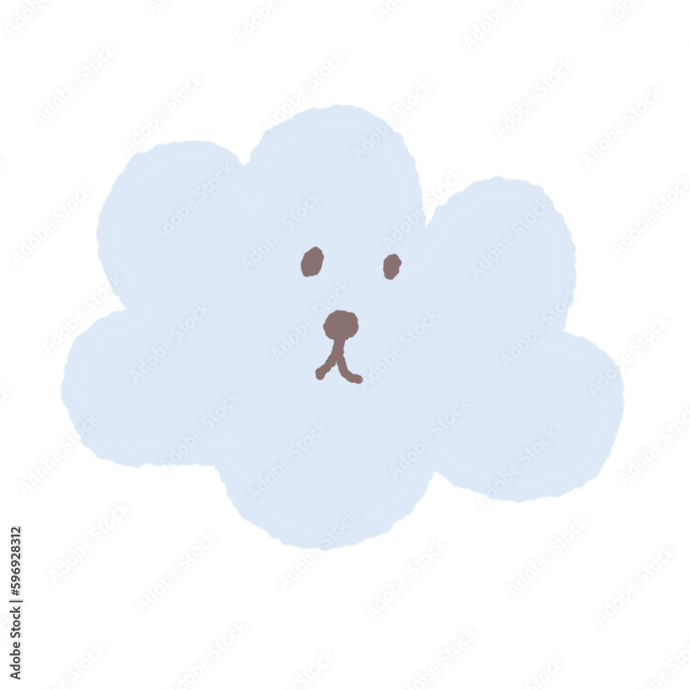 Cartoon elements pastel cute flower rabbit apple cloud milk bread egg hand drawn png 
