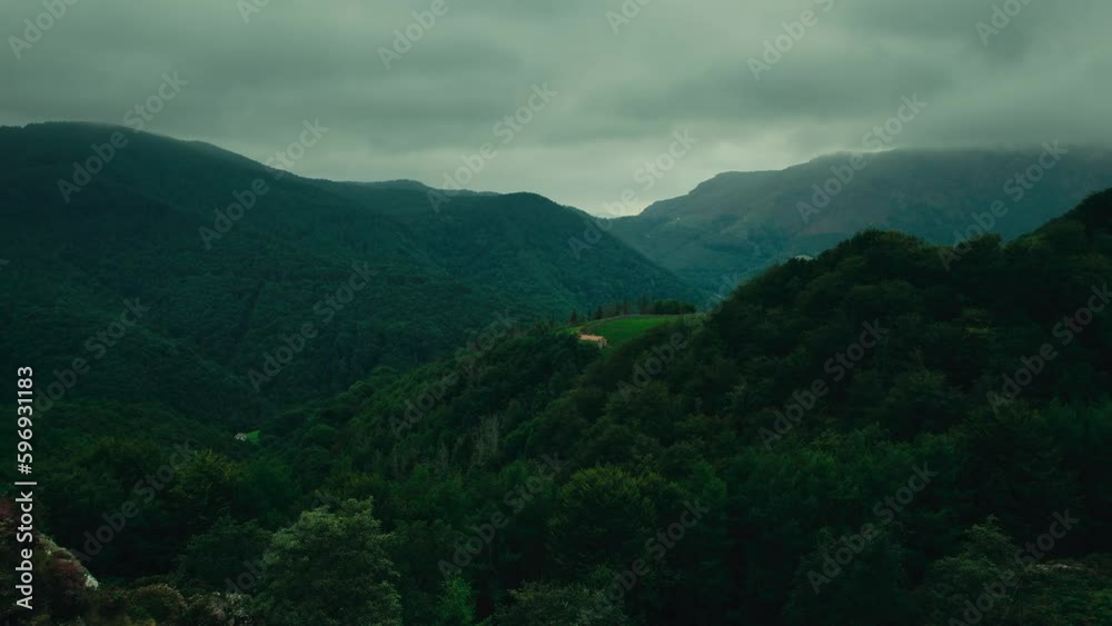 Dreamy Basque Country Euskadi mountain and forest 4K drone Dreamy Basque Country Euskadi mountain and forest 4K drone