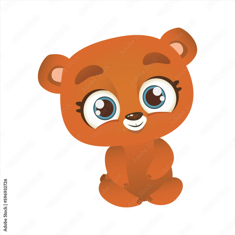 Obraz premium Cute baby bear vector illustration