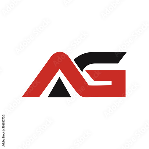 AG initials Triangle Logo Template abstract