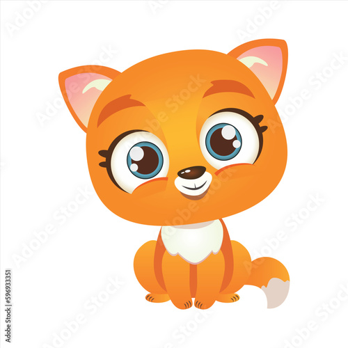 Cute baby fox vector illustration