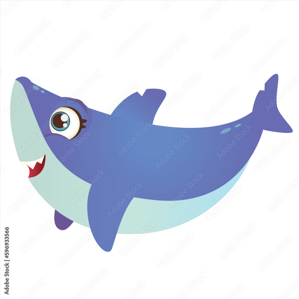 cartoon cute vector shark