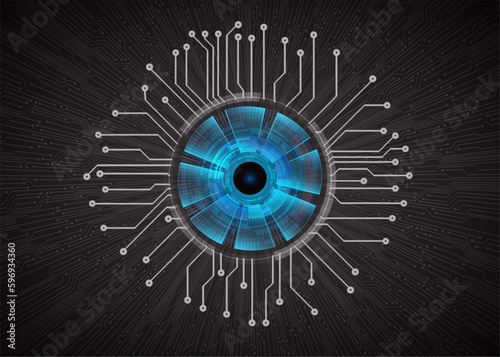 eye cyber circuit future technology concept background