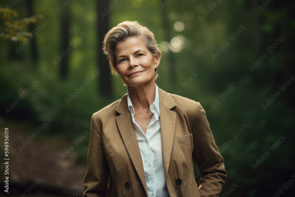 Portrait of a beautiful senior woman in the forest. Toning. Portrait of a beautiful senior woman in the forest. Toning.