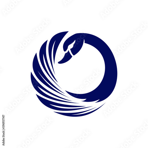 Unique concept. Swan bird abstract vector logo design template. Creative symbol for SPA, Cosmetics, Beauty and Health. Minimalistic icon idea.