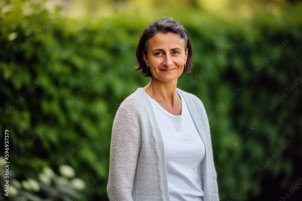 Portrait of a smiling senior woman standing in the park on a sunny day Portrait of a smiling senior woman standing in the park on a sunny day