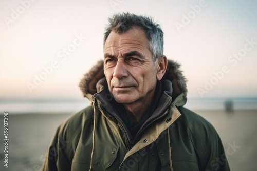 Portrait of a senior man on the beach looking at the camera