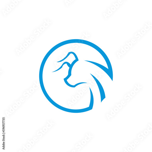 Bull silhouette , monochrome logo, symbol of the year in the Chinese zodiac calendar