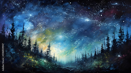綺麗な星空 No.019 | Beautiful starry sky Generative AI