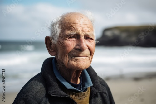 Portrait of an elderly man on the beach in the summertime