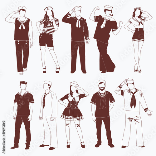 Silhouette sailors for various purposes