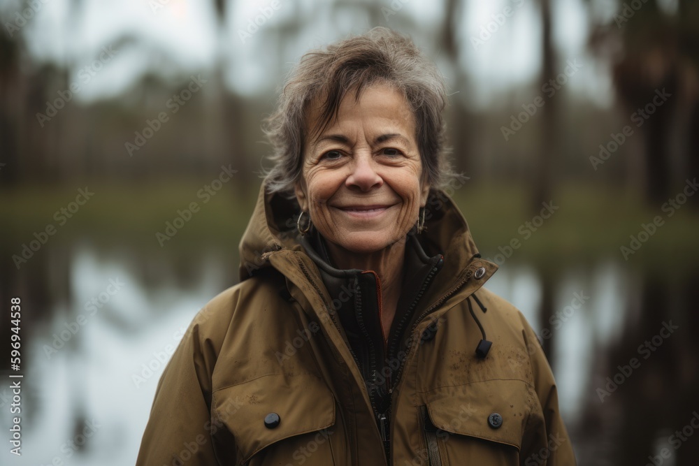 Portrait of a senior woman in a park in the autumn. Portrait of a senior woman in a park in the autumn.
