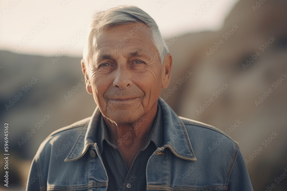 Portrait of a senior man standing outdoors and looking at the camera Portrait of a senior man standing outdoors and looking at the camera