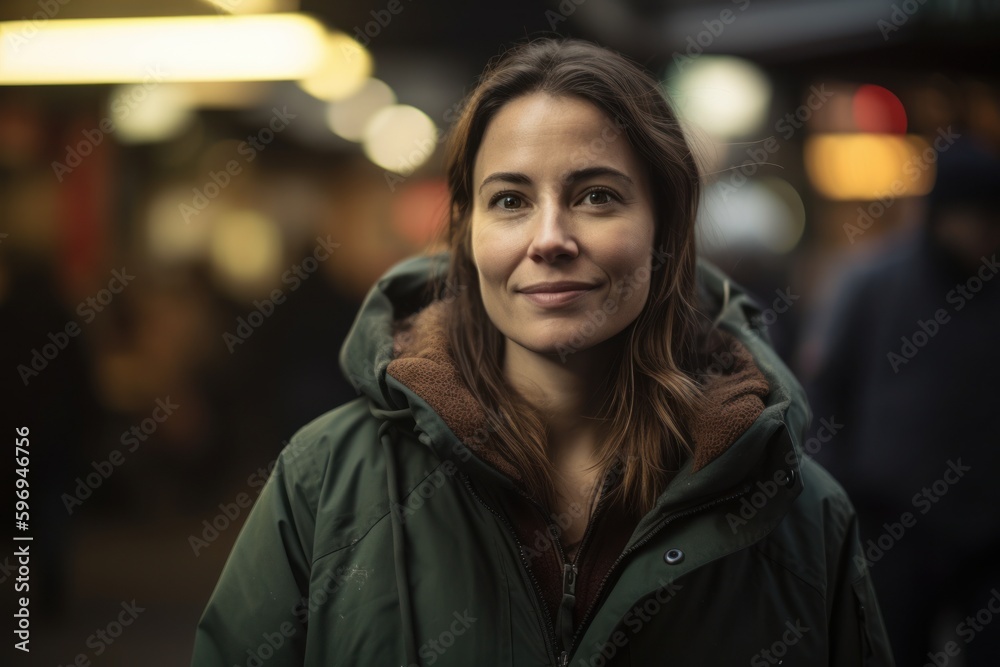 Portrait of a beautiful young woman in the city at night. Portrait of a beautiful young woman in the city at night.