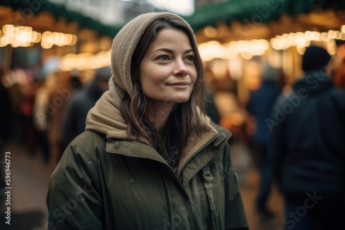 Wallpaper Mural Portrait of a young woman at Christmas market in Paris, France Torontodigital.ca