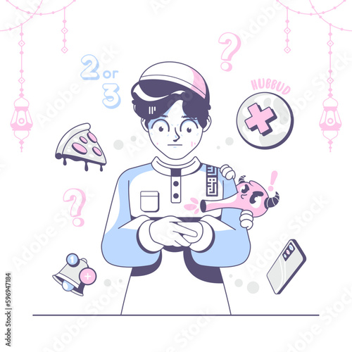 temptation during prayer islamic cartoon character