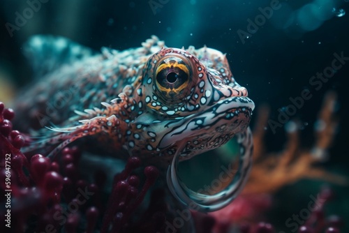 Vibrant aquatic creatures art. Generative AI © Meliora