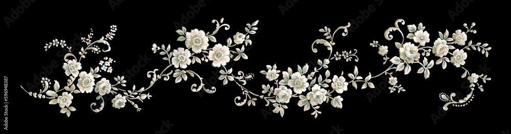 Decorative elegant luxury design.Vintage elements in baroque, rococo style.Digital painting.Design for cover, fabric, textile, wrapping paper .