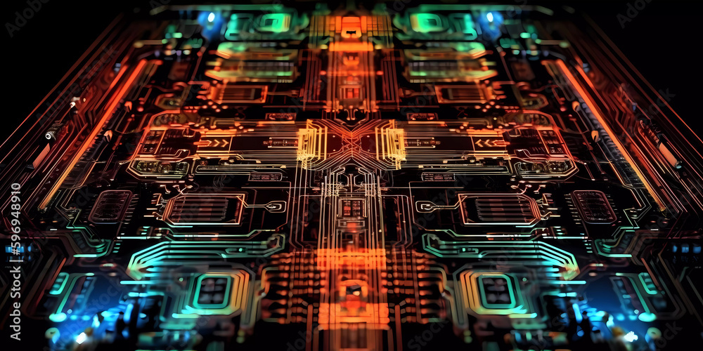 Hi-tech circuit board fractal background Hi-tech circuit board fractal background