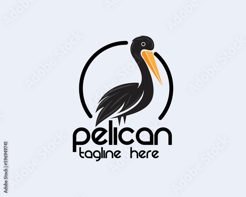simple abstract pelican art logo icon symbol design template illustration inspiration