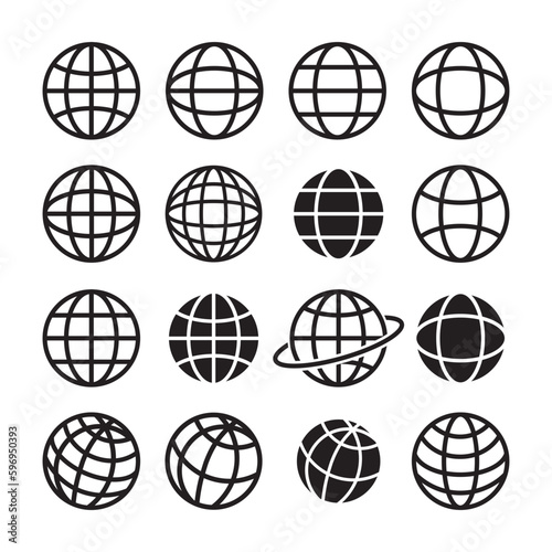 Multiple globes icon set