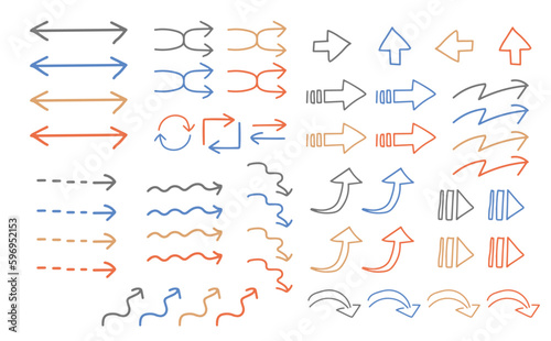 レトロ風カラーの矢印セット