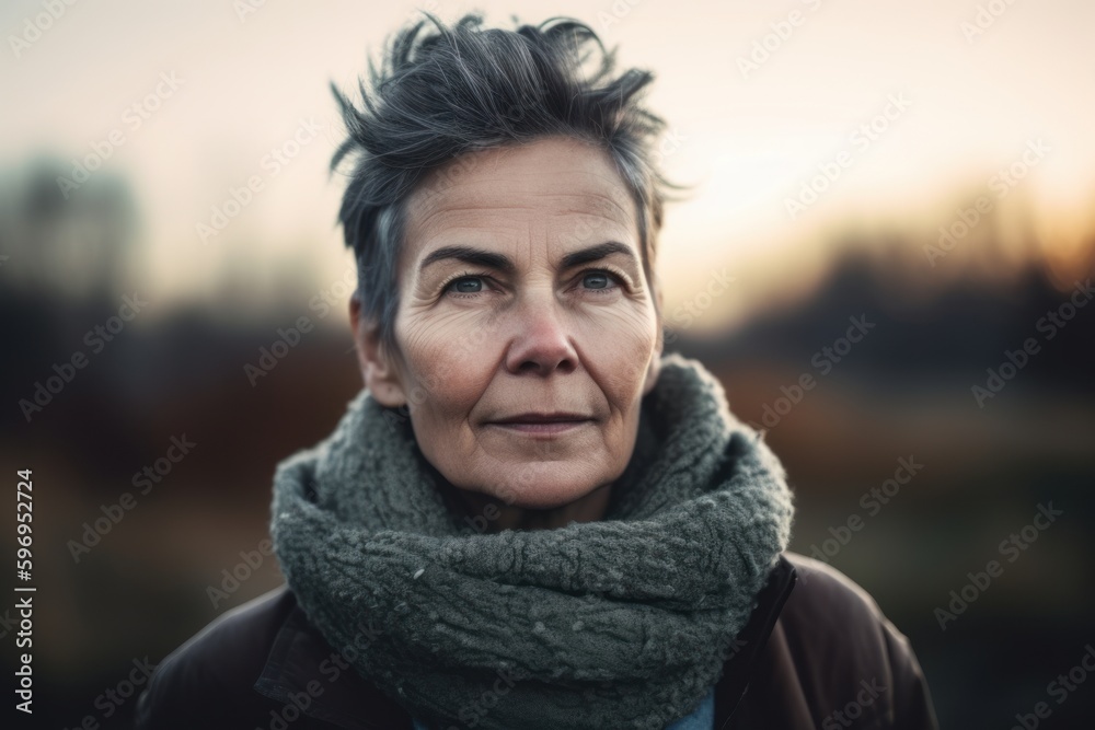 Portrait of a senior woman in winter clothes. Selective focus. Portrait of a senior woman in winter clothes. Selective focus.