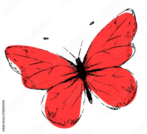 Czerwony motyl grafika ilustracja
