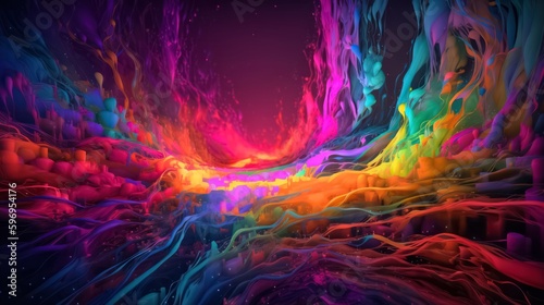 Abstract Background like a Colorful paint under water or smoke.