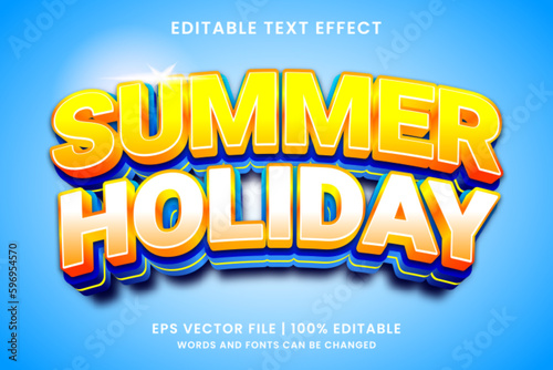 Summer holiday 3d editable text effect