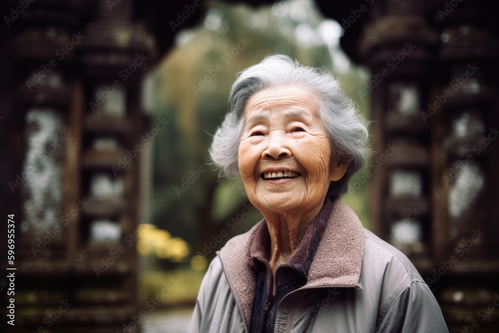 Portrait of an elderly asian woman smiling at the camera. Portrait of an elderly asian woman smiling at the camera.