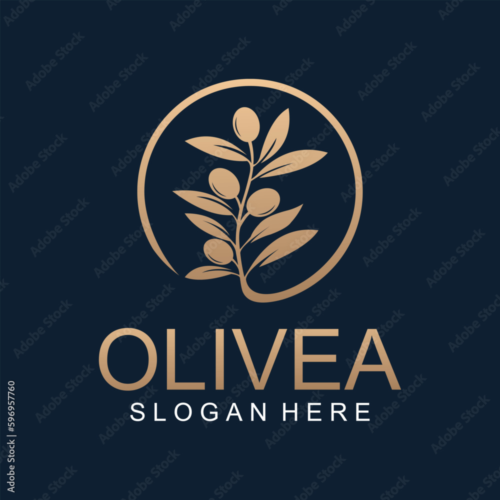 modern olive oil vector logo template, suitable for health business and company logos