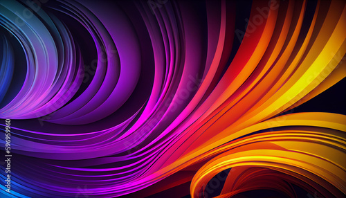 Generative AI  Color Symphony  Vibrant Abstract Background in Dual Tones