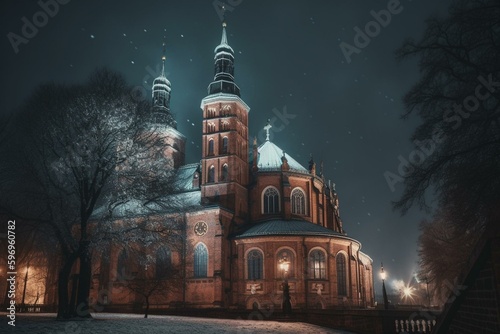 St. Mary's Basilica in Kalwaria Zebrzydowska, Poland. Generative AI photo