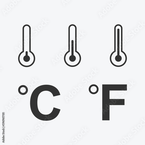 set of thermometer symbol icons. vector illustration of weather icons for graphic, website and mobile design.