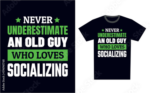 Socializing T Shirt Design Template Vector