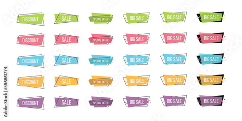 Set of geometric flat sale banners © ASH