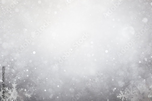 pristine white winter wonderland with falling snowflakes. Generative AI