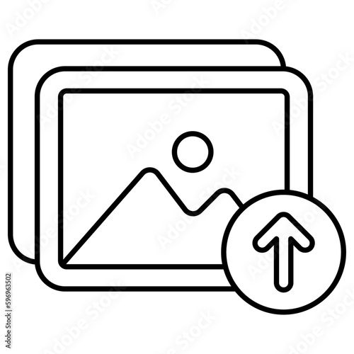 Upload photo icon, editable vector 