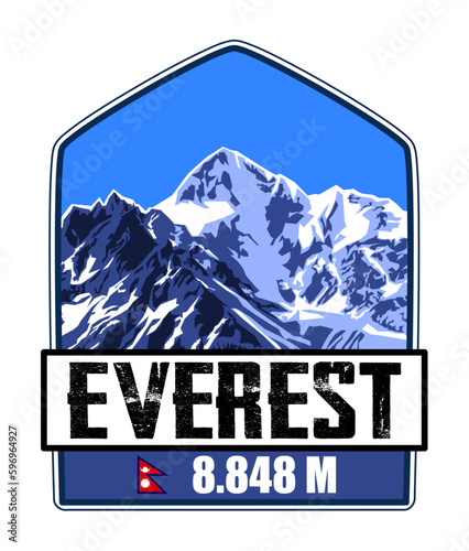 emblem of mount everest on transparent background
