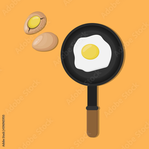 fried egg vector illustration