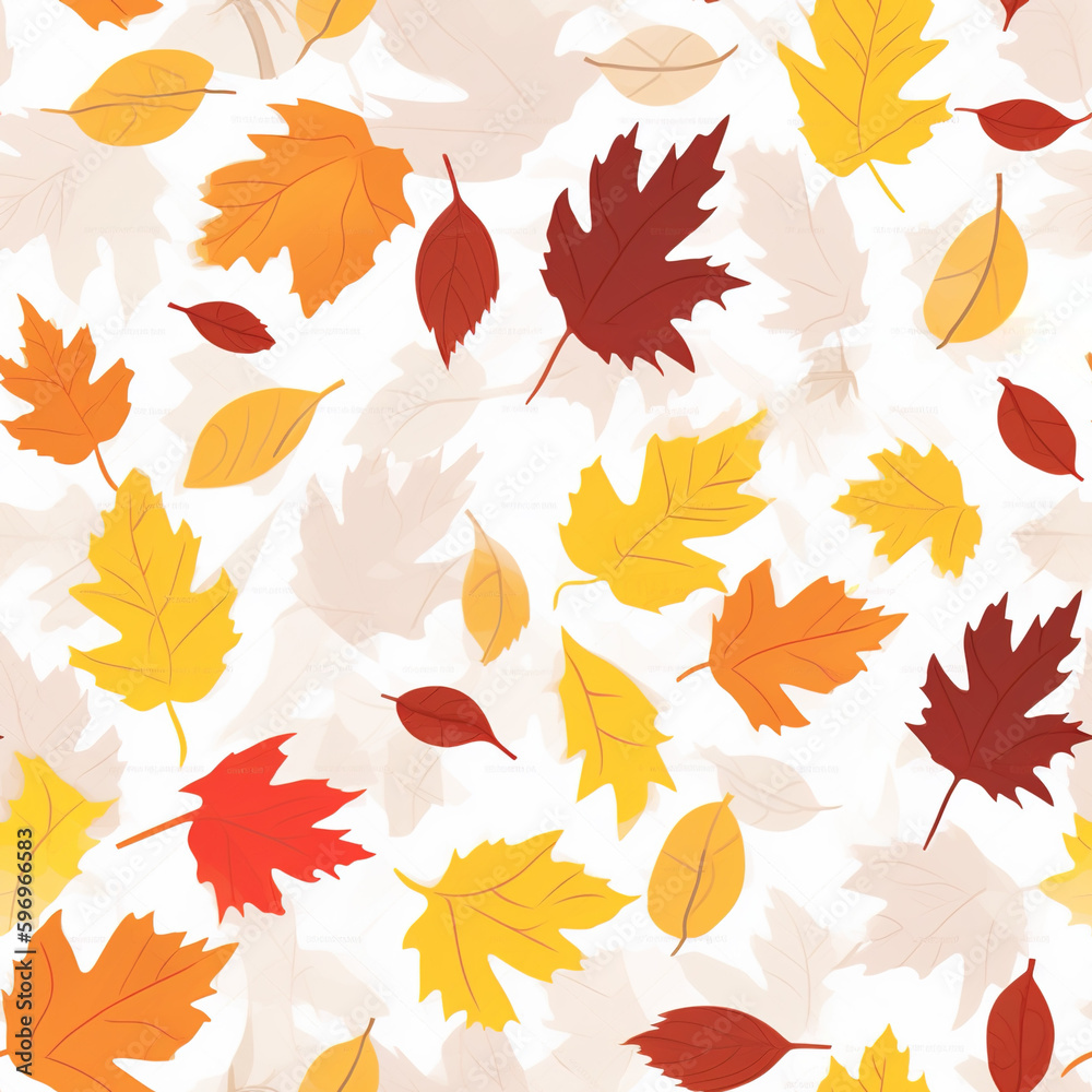 autumn leaves pattern on white background autumn leaves pattern on white background