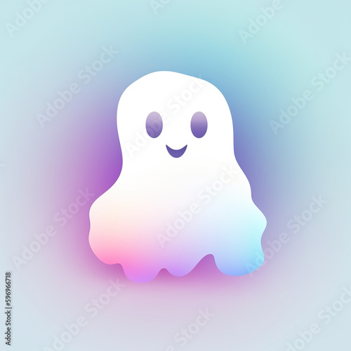 Subtle logo white ghost cute magic,subtle gradients