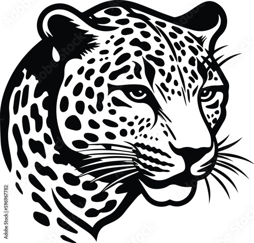 Leopard Logo Monochrome Design Style 