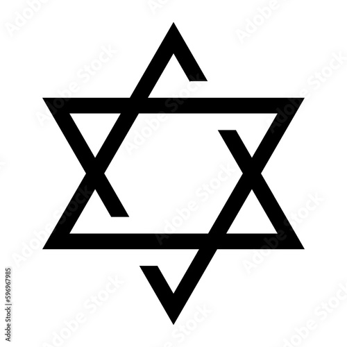 Star of David icon. Judaism sign. Six pointed star. Vector isolated on white background.